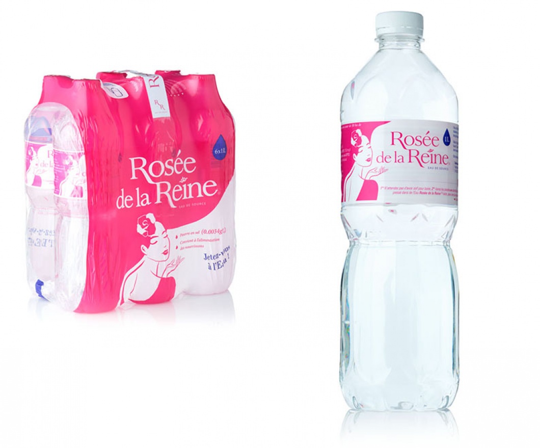 Pack et bouteille 1l eau de source Rosée de la Reine